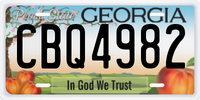 GA license plate CBQ4982