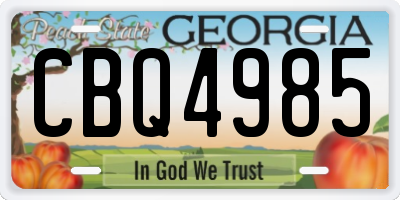 GA license plate CBQ4985