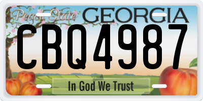 GA license plate CBQ4987