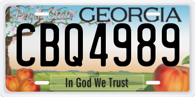 GA license plate CBQ4989