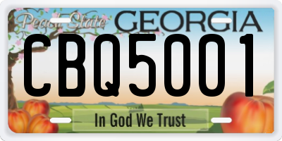 GA license plate CBQ5001