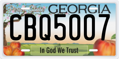 GA license plate CBQ5007