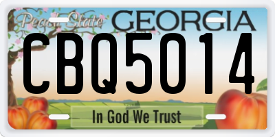 GA license plate CBQ5014
