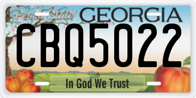 GA license plate CBQ5022