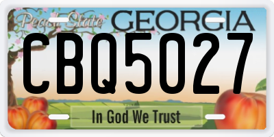 GA license plate CBQ5027