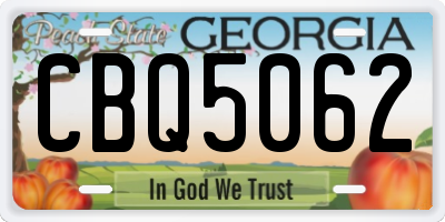 GA license plate CBQ5062