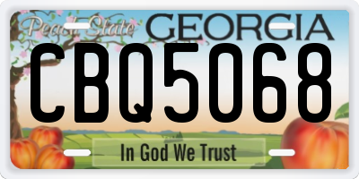 GA license plate CBQ5068