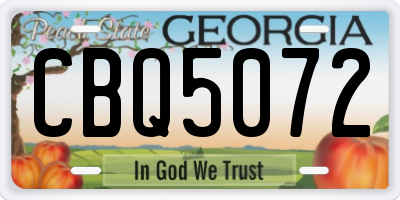 GA license plate CBQ5072