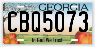 GA license plate CBQ5073