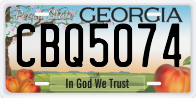 GA license plate CBQ5074