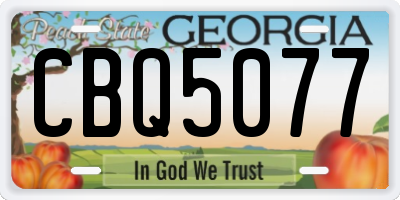 GA license plate CBQ5077