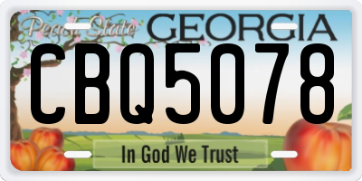GA license plate CBQ5078