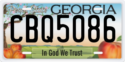 GA license plate CBQ5086