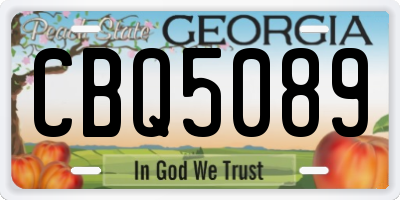 GA license plate CBQ5089