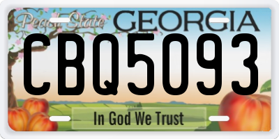 GA license plate CBQ5093