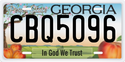 GA license plate CBQ5096
