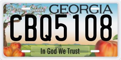 GA license plate CBQ5108