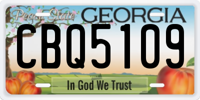 GA license plate CBQ5109