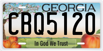 GA license plate CBQ5120