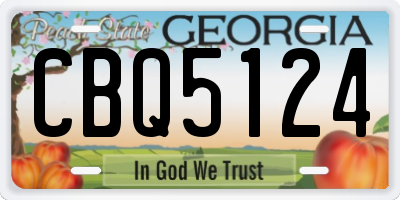 GA license plate CBQ5124