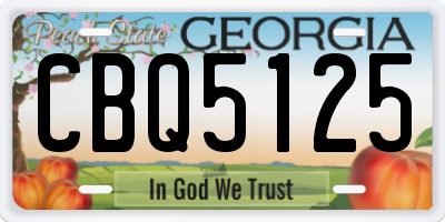 GA license plate CBQ5125