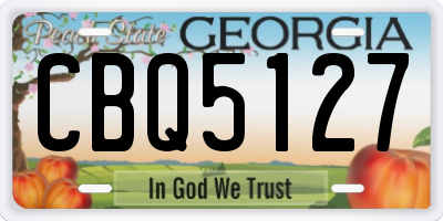 GA license plate CBQ5127