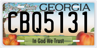 GA license plate CBQ5131
