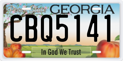 GA license plate CBQ5141