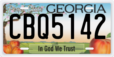 GA license plate CBQ5142