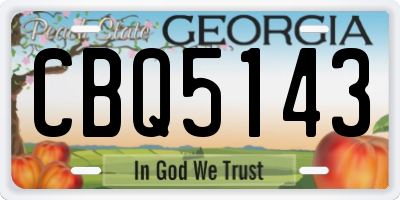 GA license plate CBQ5143