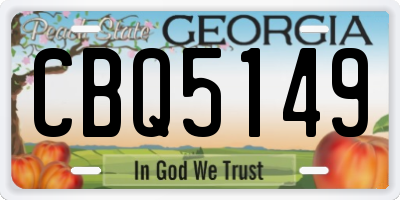 GA license plate CBQ5149