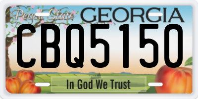 GA license plate CBQ5150