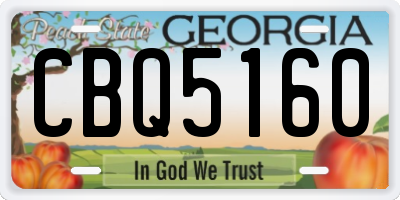 GA license plate CBQ5160
