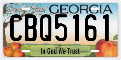 GA license plate CBQ5161