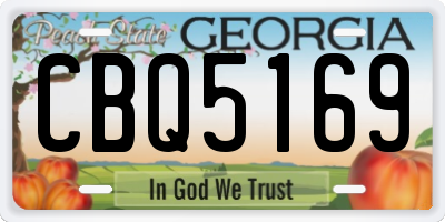 GA license plate CBQ5169