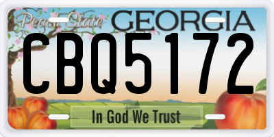 GA license plate CBQ5172