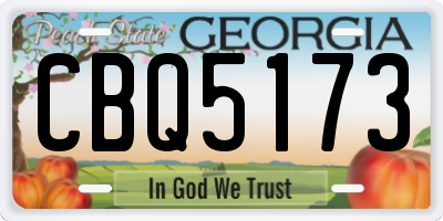 GA license plate CBQ5173