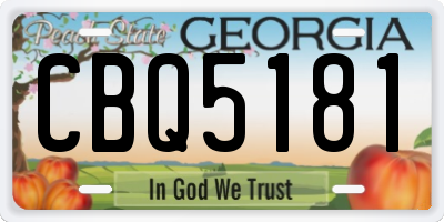 GA license plate CBQ5181