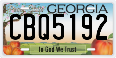 GA license plate CBQ5192