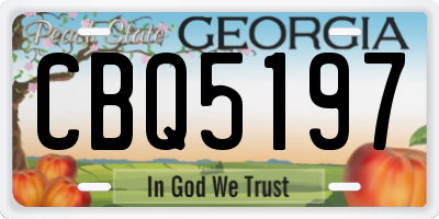 GA license plate CBQ5197