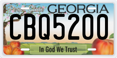 GA license plate CBQ5200