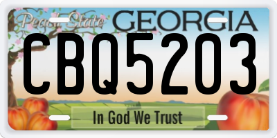 GA license plate CBQ5203