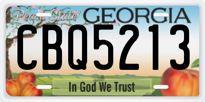 GA license plate CBQ5213