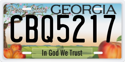 GA license plate CBQ5217