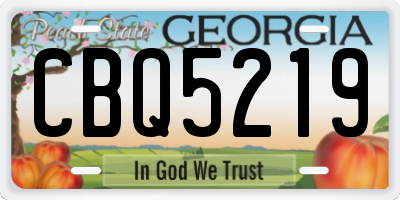 GA license plate CBQ5219