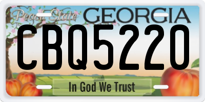 GA license plate CBQ5220