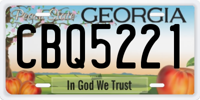 GA license plate CBQ5221