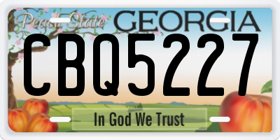 GA license plate CBQ5227