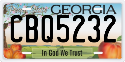 GA license plate CBQ5232