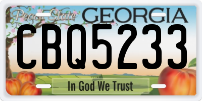GA license plate CBQ5233